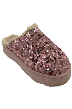 BEARPAW Women's Portia Sequined Mule Pale Pink - Wide